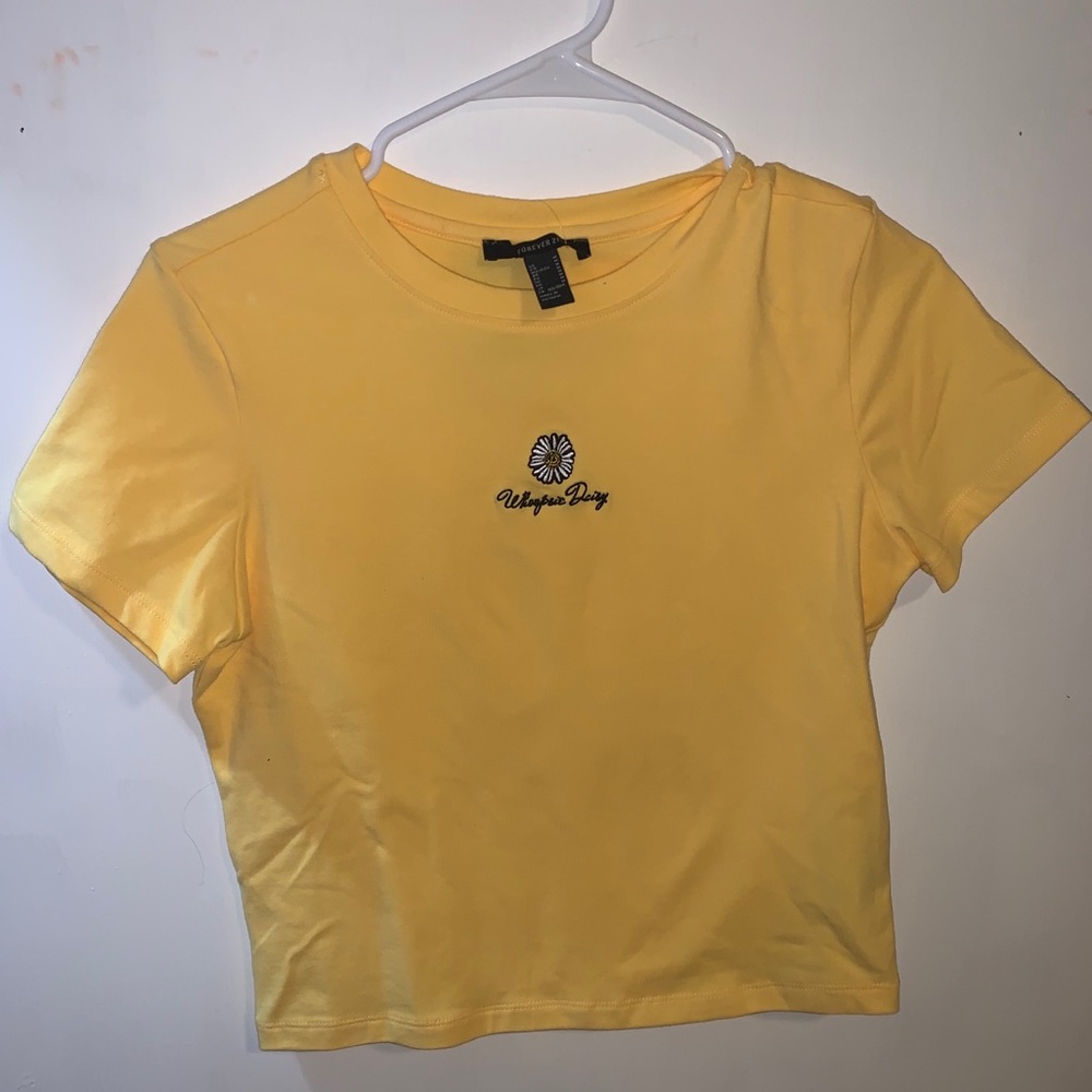 Yellow Daisy monogram crop top